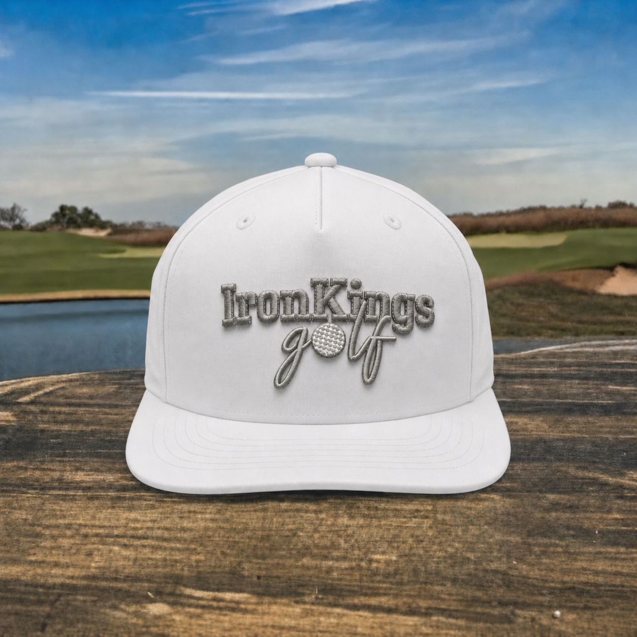 White Iron Kings Golf Hat (5 panel)